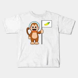 Monkey Banana Astronaut Space Kids T-Shirt